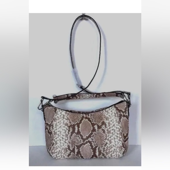 New Michael Kors Fulton Medium Top zip Shoulder bag Embossed Leather Dark Sand - Picture 7 of 9